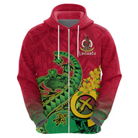 Personalised Vanuatu Islands Hoodie Polynesian Tattoo and Sea Turtle - Wonder Print Shop