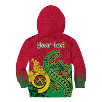 Personalised Vanuatu Islands Kid Hoodie Polynesian Tattoo and Sea Turtle - Wonder Print Shop