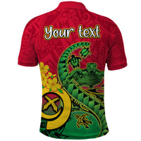 Personalised Vanuatu Islands Polo Shirt Polynesian Tattoo and Sea Turtle - Wonder Print Shop