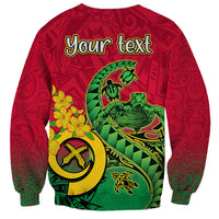 Personalised Vanuatu Islands Sweatshirt Polynesian Tattoo and Sea Turtle - Wonder Print Shop