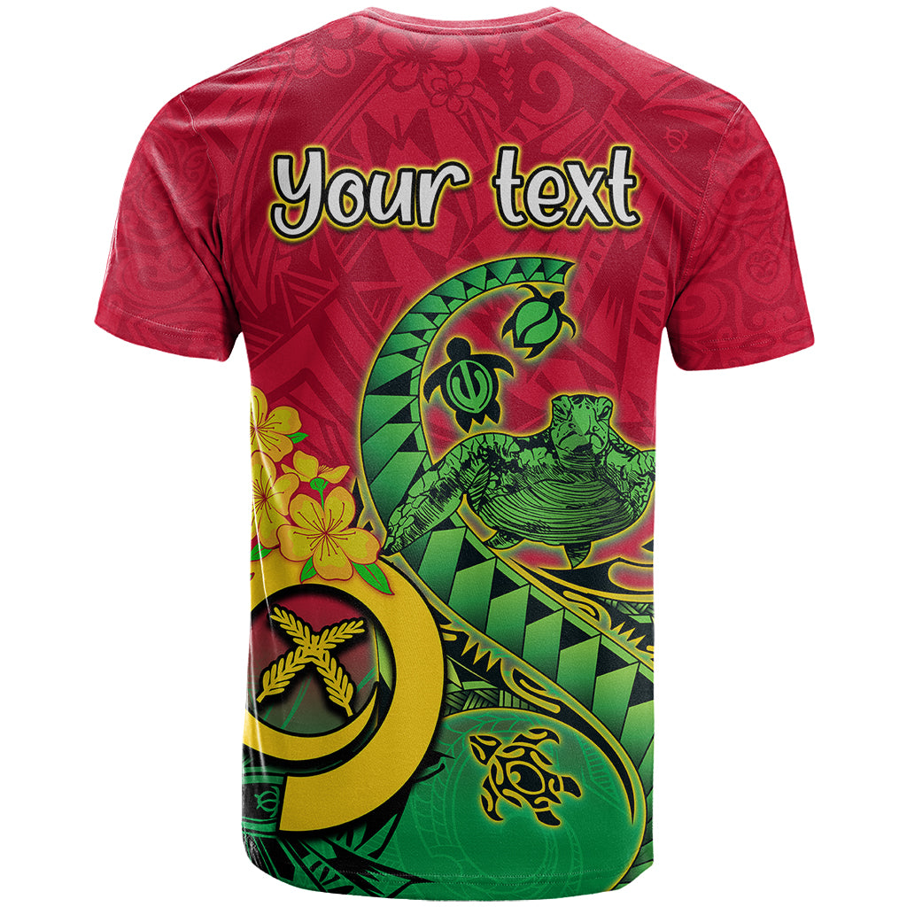 Personalised Vanuatu Islands T Shirt Polynesian Tattoo and Sea Turtle - Wonder Print Shop