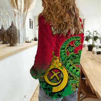 Personalised Vanuatu Islands Women Casual Shirt Polynesian Tattoo and Sea Turtle - Wonder Print Shop