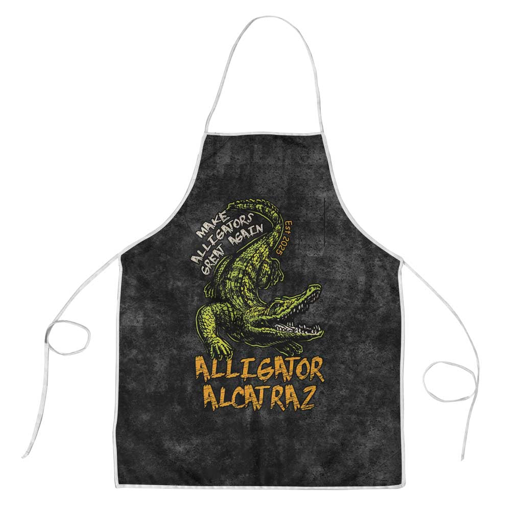 Alligator Alcatraz Est 2025 Apron Vintage Retro - Wonder Print Shop