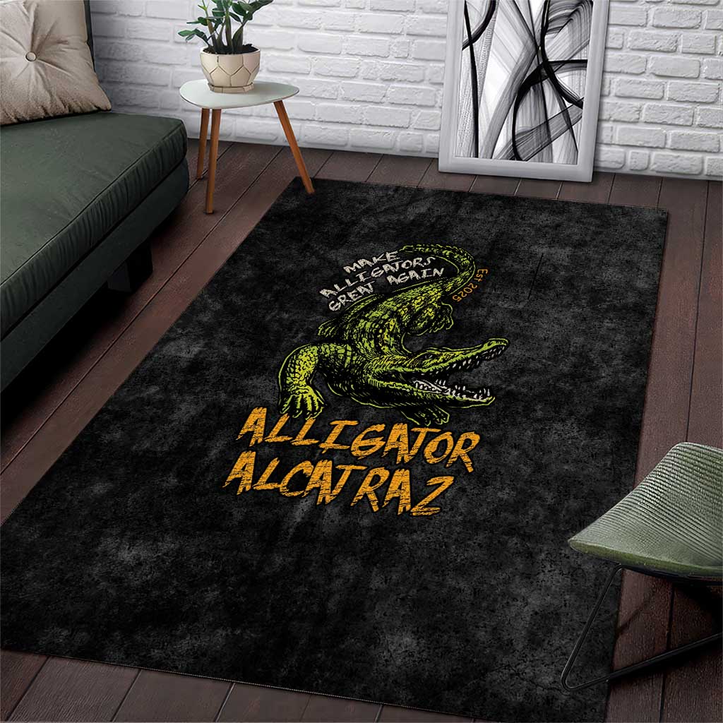 Alligator Alcatraz Est 2025 Area Rug Vintage Retro - Wonder Print Shop