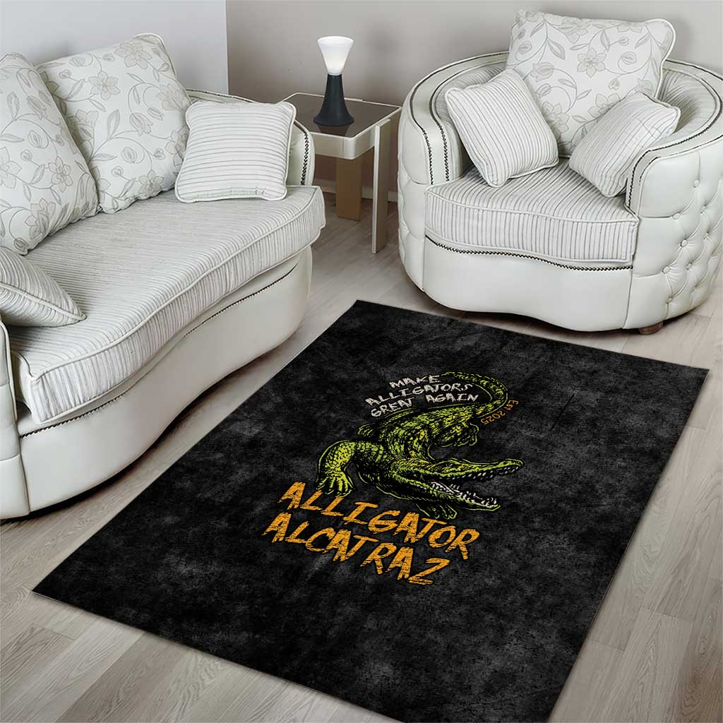 Alligator Alcatraz Est 2025 Area Rug Vintage Retro - Wonder Print Shop