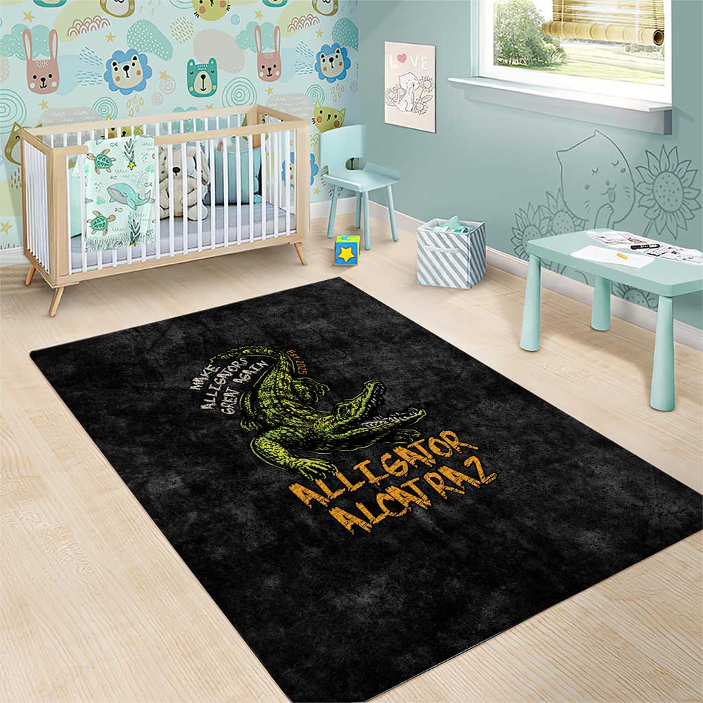 Alligator Alcatraz Est 2025 Area Rug Vintage Retro - Wonder Print Shop