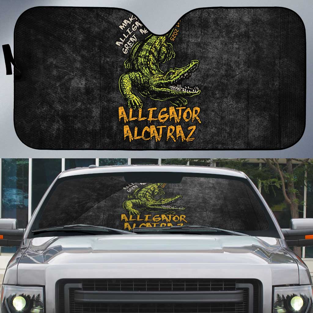 Alligator Alcatraz Est 2025 Auto Sun Shade Vintage Retro - Wonder Print Shop