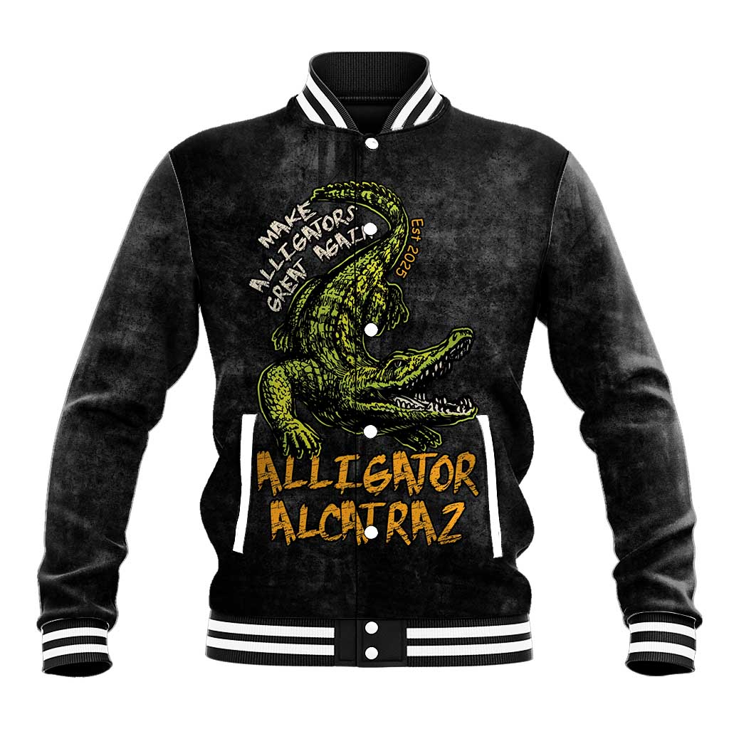 Alligator Alcatraz Est 2025 Baseball Jacket Vintage Retro - Wonder Print Shop