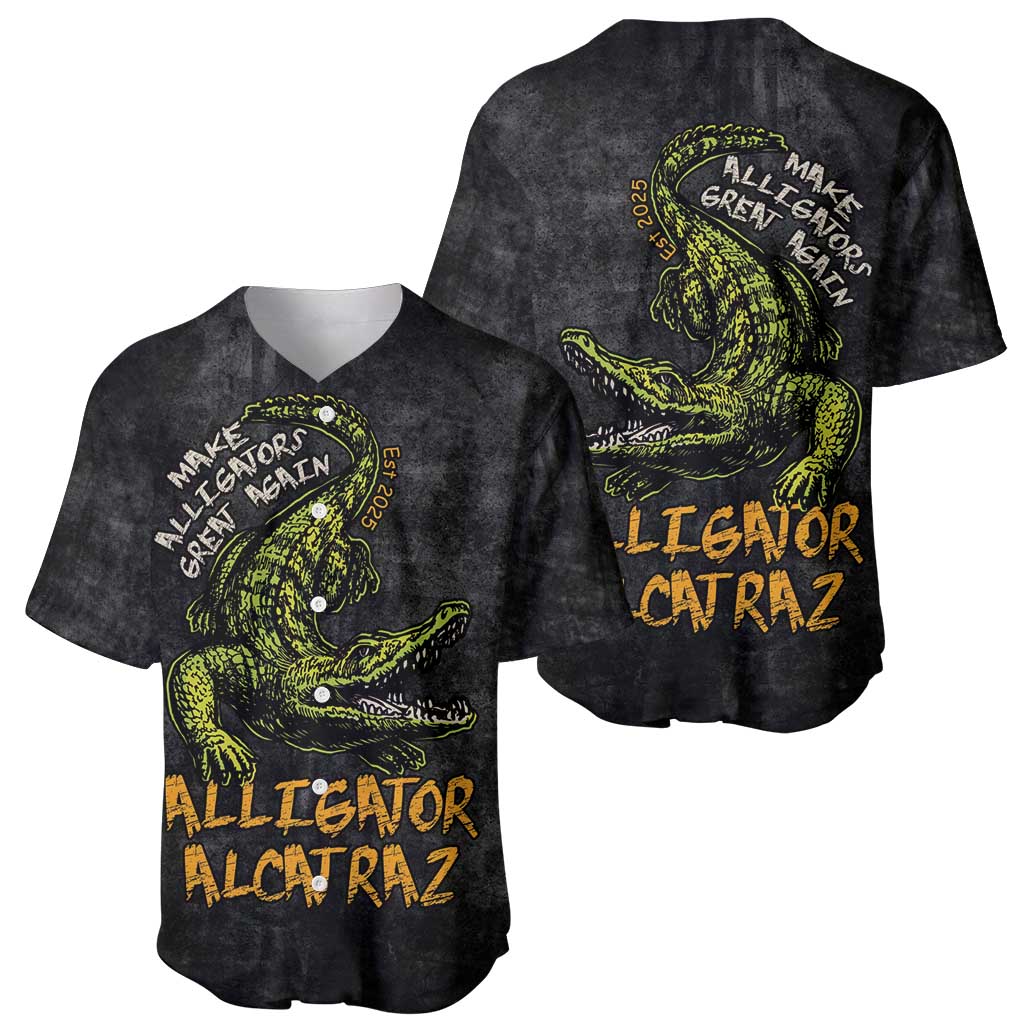 Alligator Alcatraz Est 2025 Baseball Jersey Vintage Retro - Wonder Print Shop