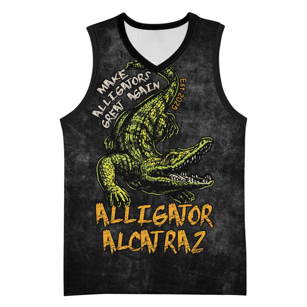 Alligator Alcatraz Est 2025 Basketball Jersey Vintage Retro - Wonder Print Shop