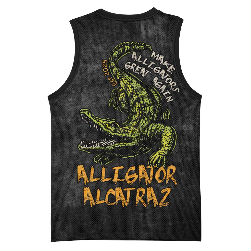 Alligator Alcatraz Est 2025 Basketball Jersey Vintage Retro - Wonder Print Shop