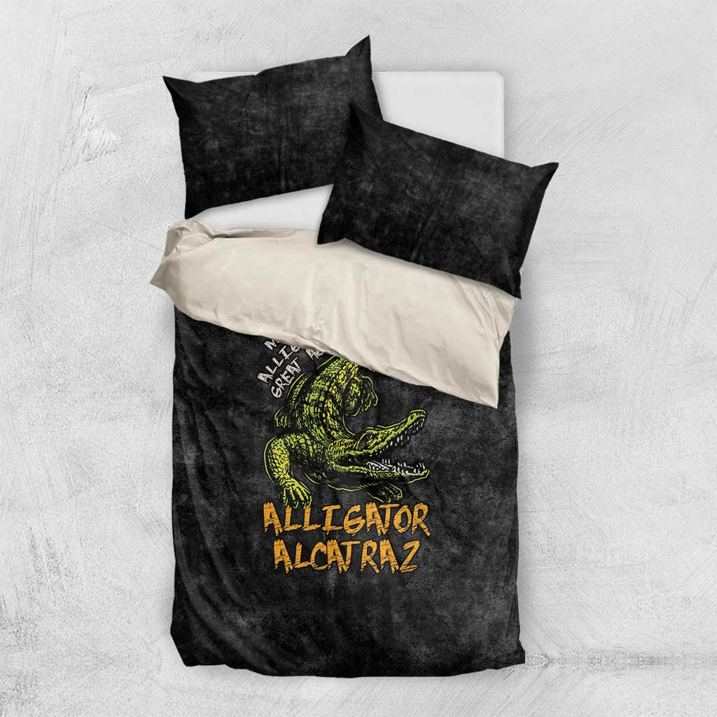 Alligator Alcatraz Est 2025 Bedding Set Vintage Retro - Wonder Print Shop
