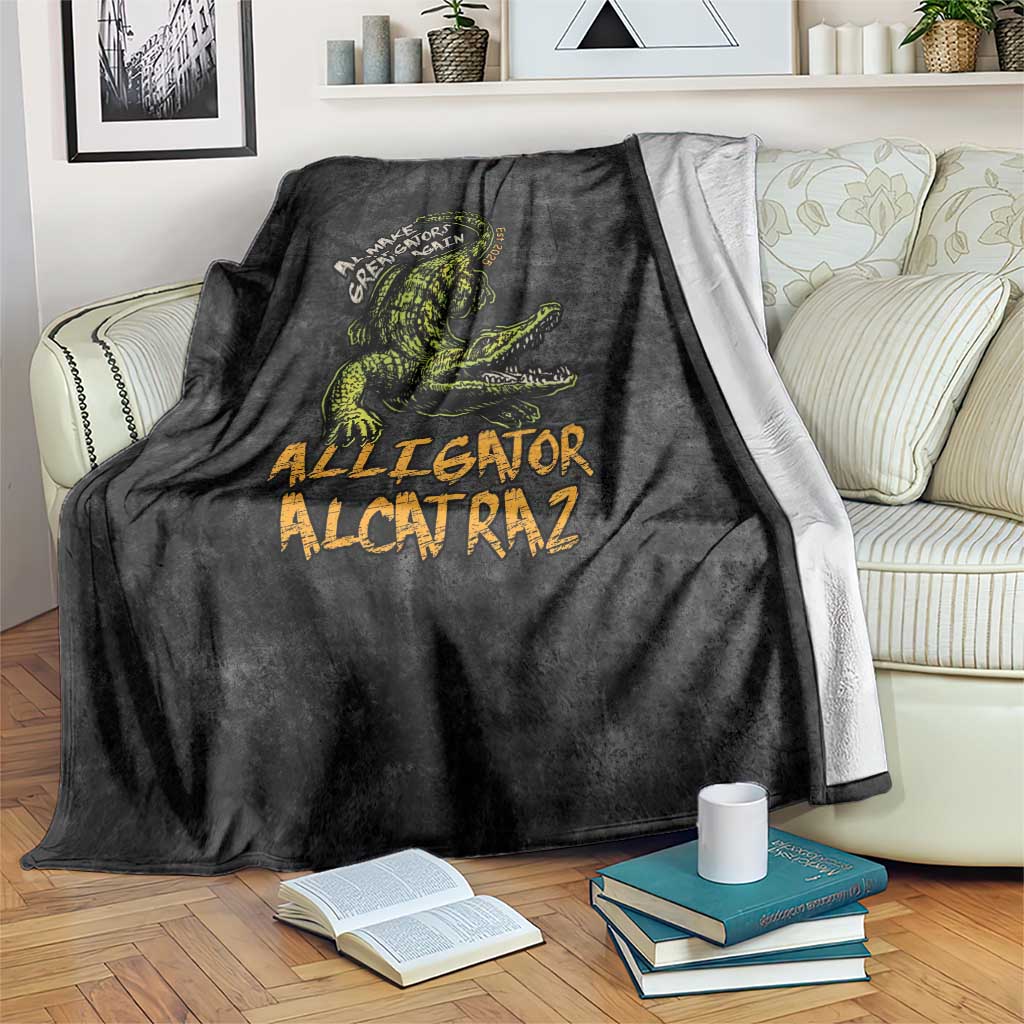 Alligator Alcatraz Est 2025 Blanket Vintage Retro - Wonder Print Shop
