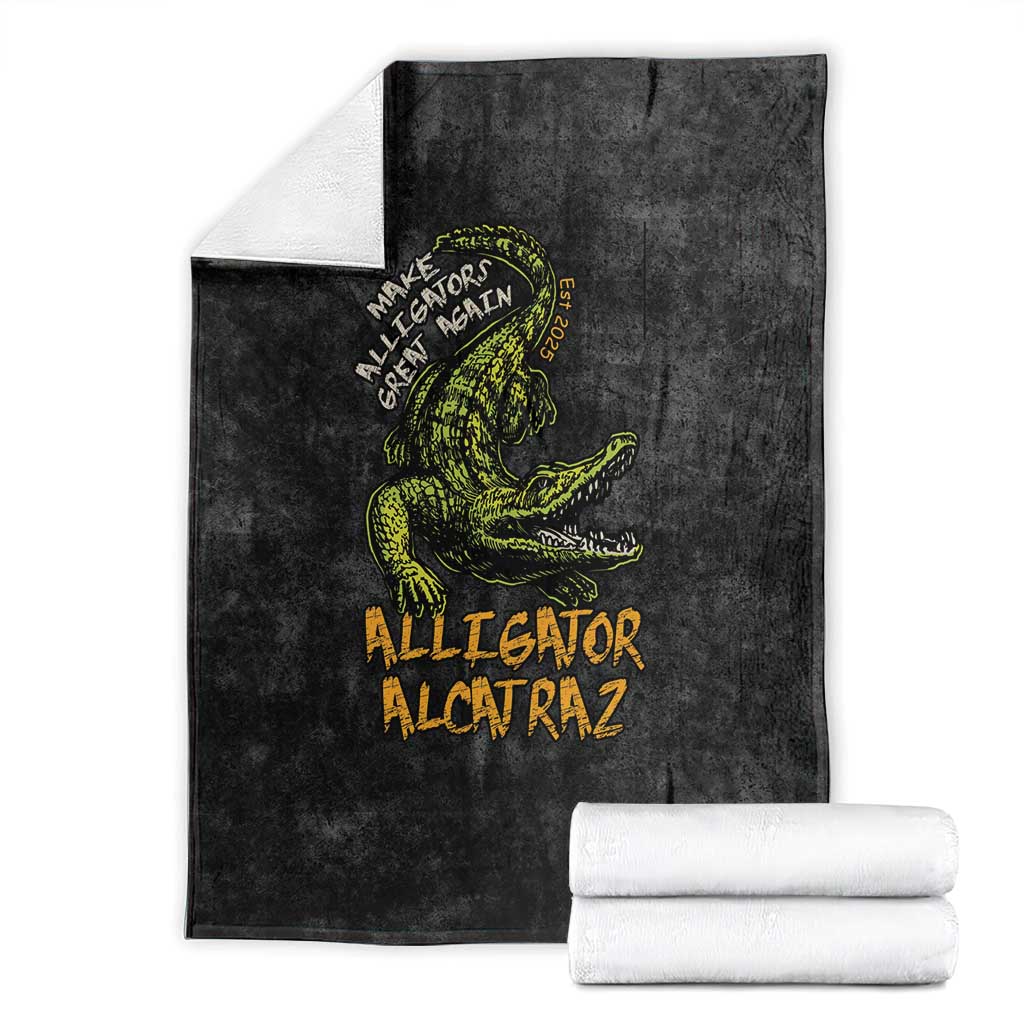 Alligator Alcatraz Est 2025 Blanket Vintage Retro - Wonder Print Shop