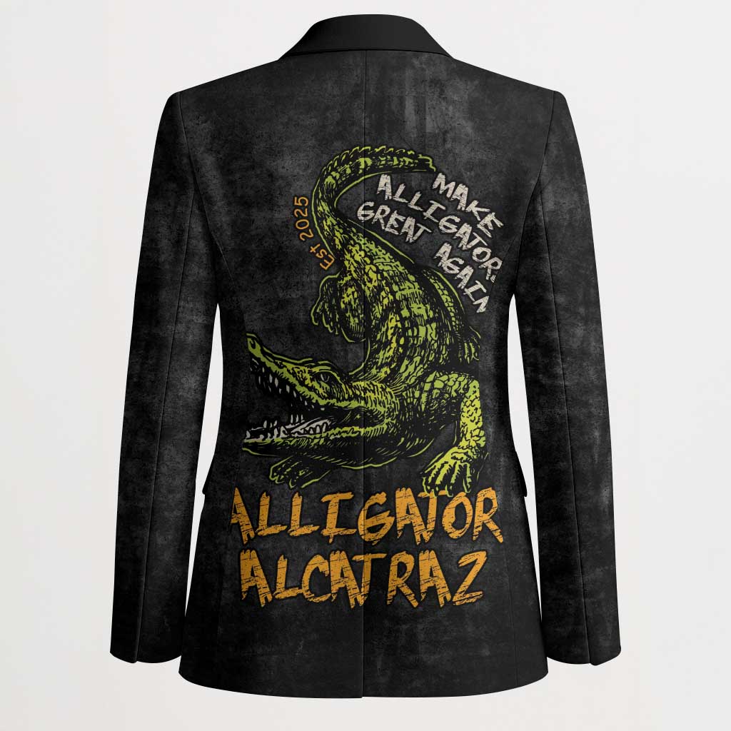 Alligator Alcatraz Est 2025 Blazer Vintage Retro - Wonder Print Shop