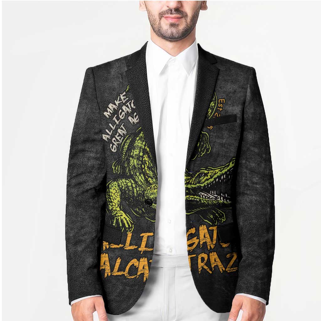 Alligator Alcatraz Est 2025 Blazer Vintage Retro - Wonder Print Shop
