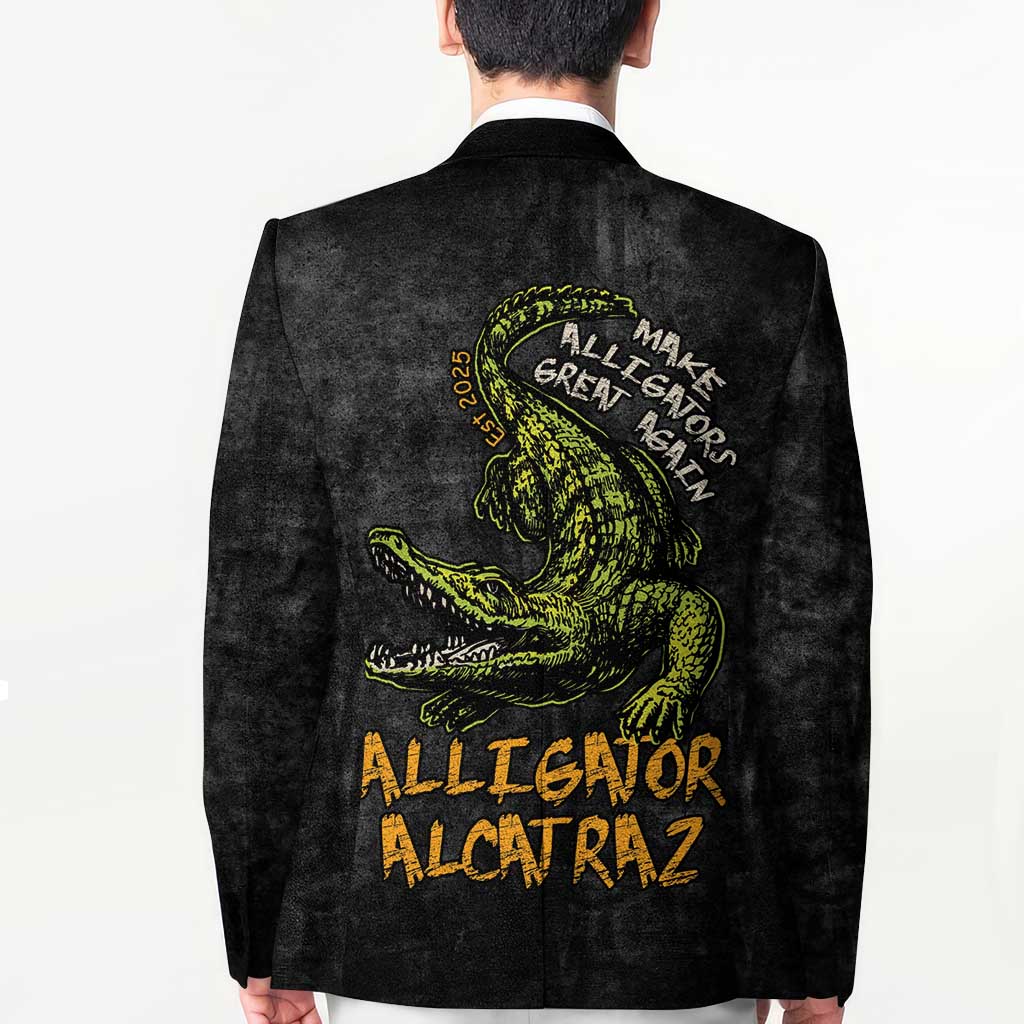 Alligator Alcatraz Est 2025 Blazer Vintage Retro - Wonder Print Shop