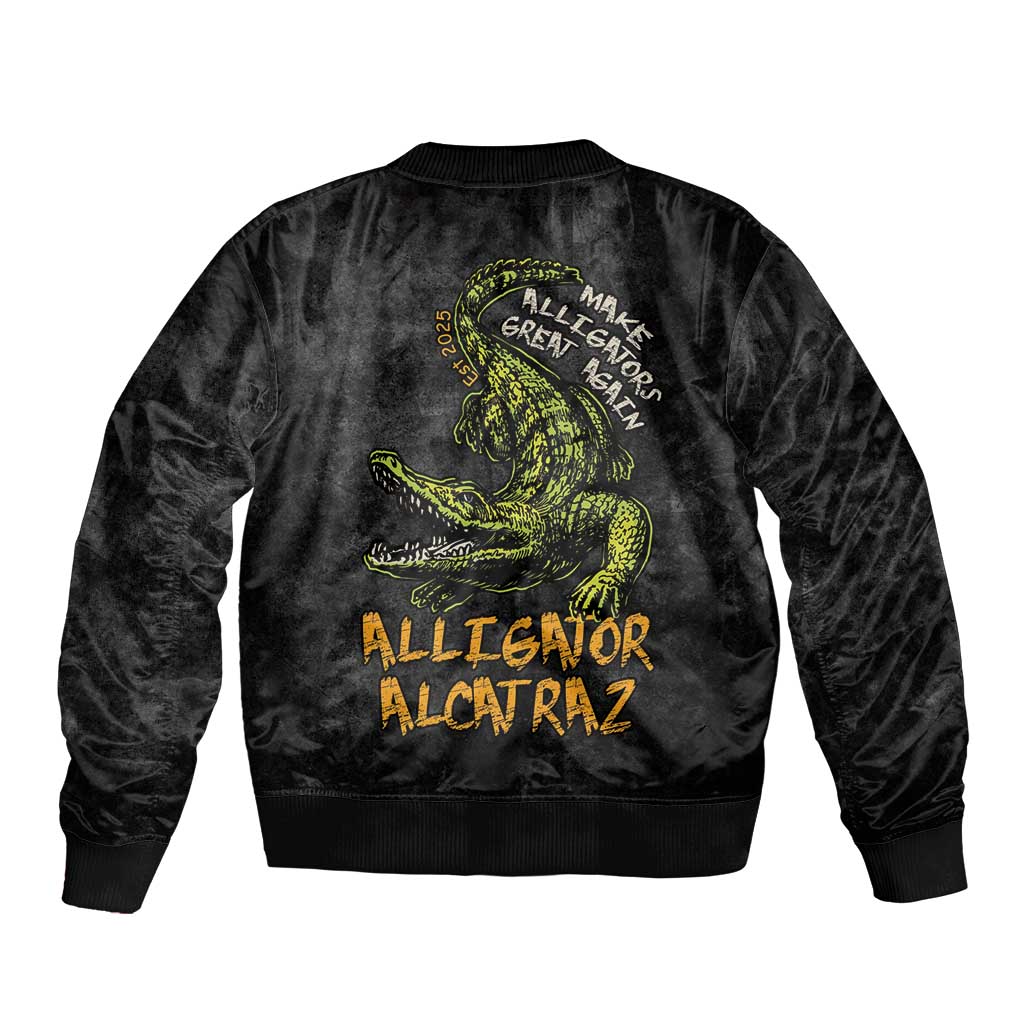 Alligator Alcatraz Est 2025 Bomber Jacket Vintage Retro - Wonder Print Shop