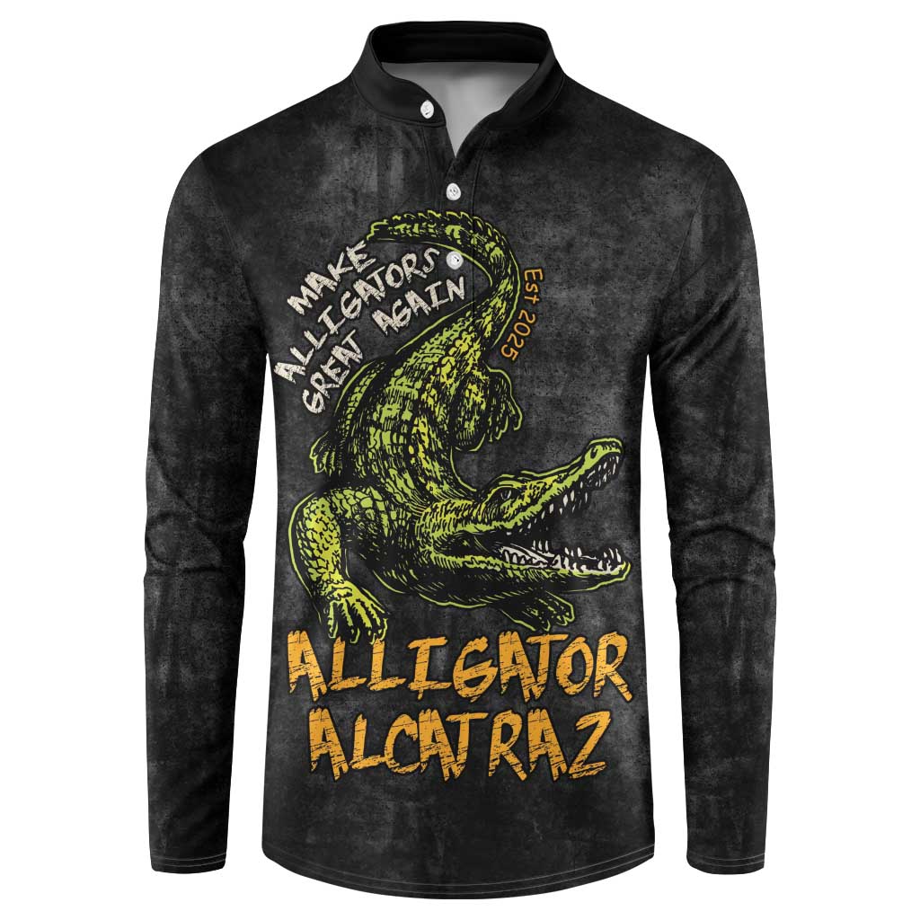 Alligator Alcatraz Est 2025 Button Sweatshirt Vintage Retro - Wonder Print Shop