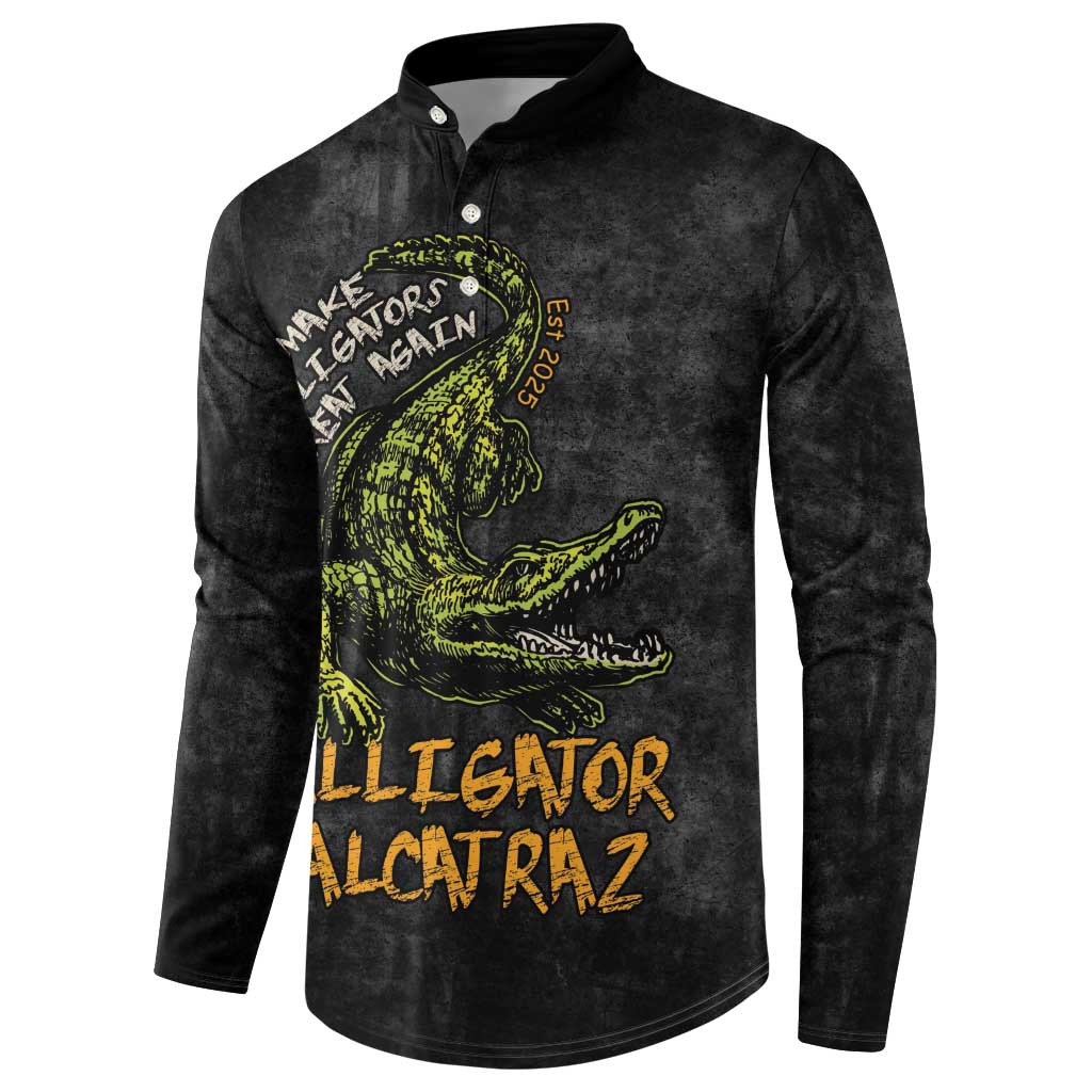 Alligator Alcatraz Est 2025 Button Sweatshirt Vintage Retro - Wonder Print Shop