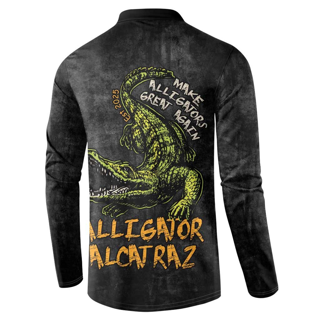 Alligator Alcatraz Est 2025 Button Sweatshirt Vintage Retro - Wonder Print Shop