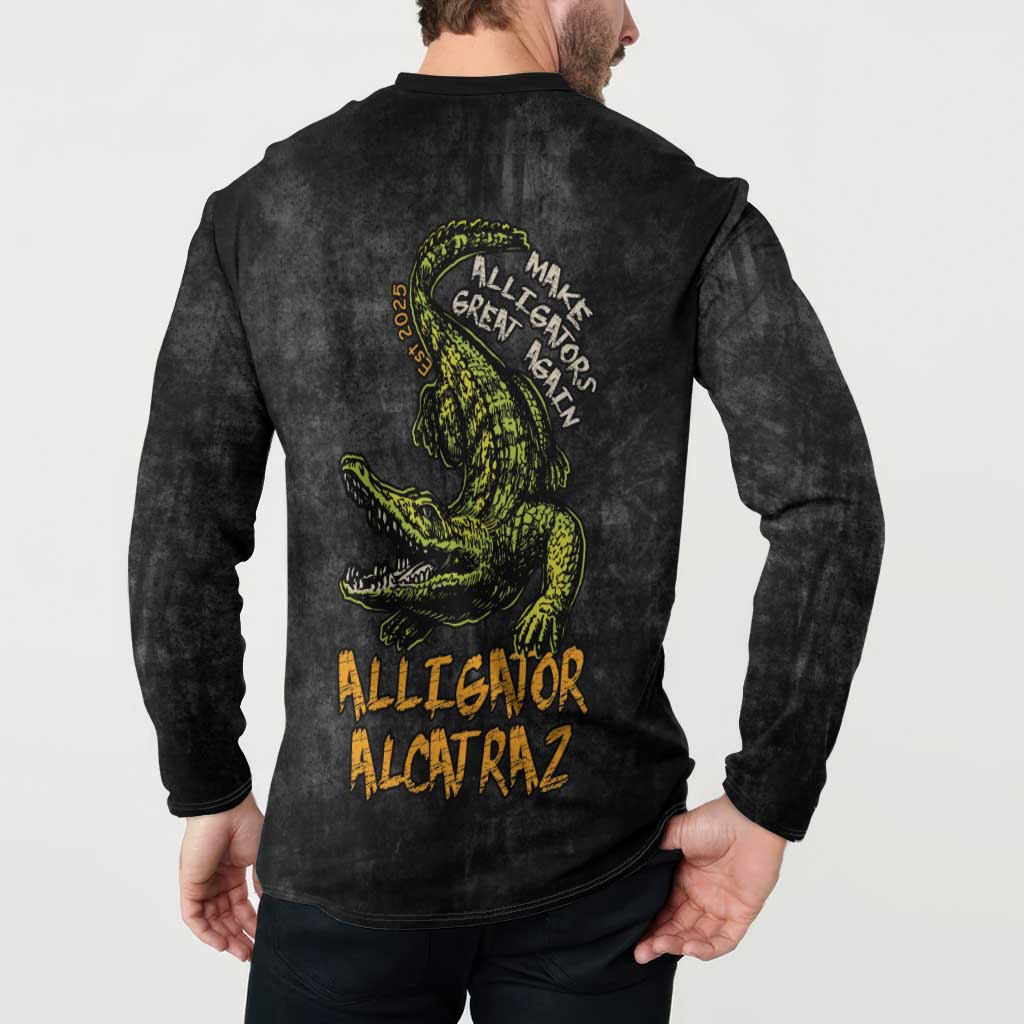 Alligator Alcatraz Est 2025 Button Sweatshirt Vintage Retro - Wonder Print Shop
