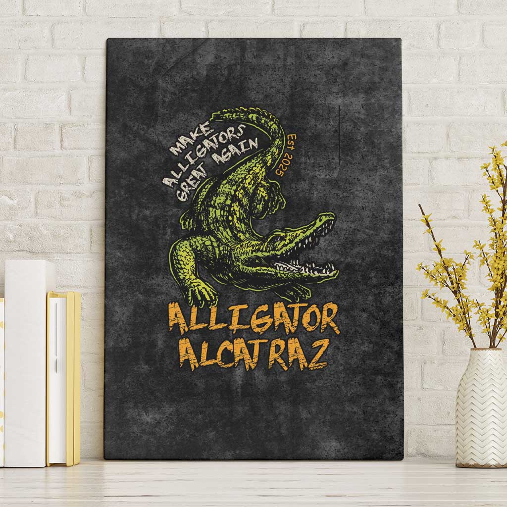 Alligator Alcatraz Est 2025 Canvas Wall Art Vintage Retro - Wonder Print Shop