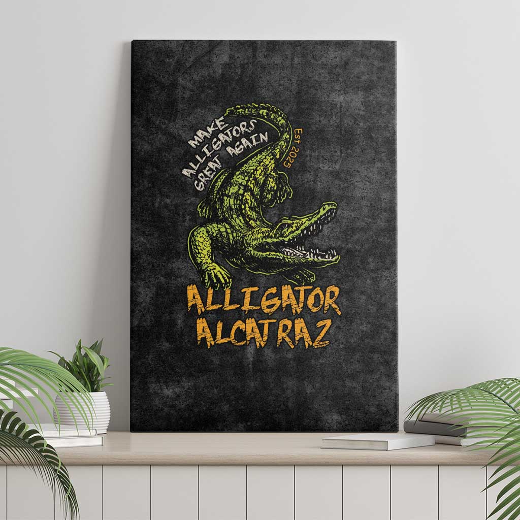 Alligator Alcatraz Est 2025 Canvas Wall Art Vintage Retro - Wonder Print Shop