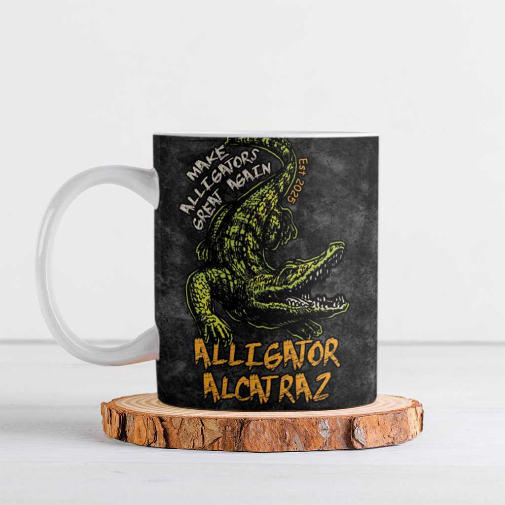 Alligator Alcatraz Est 2025 Ceramic Mug Vintage Retro - Wonder Print Shop