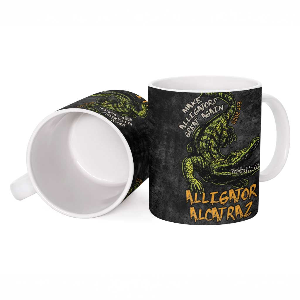 Alligator Alcatraz Est 2025 Ceramic Mug Vintage Retro - Wonder Print Shop