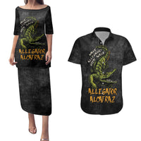 Alligator Alcatraz Est 2025 Couples Matching Puletasi and Hawaiian Shirt Vintage Retro - Wonder Print Shop