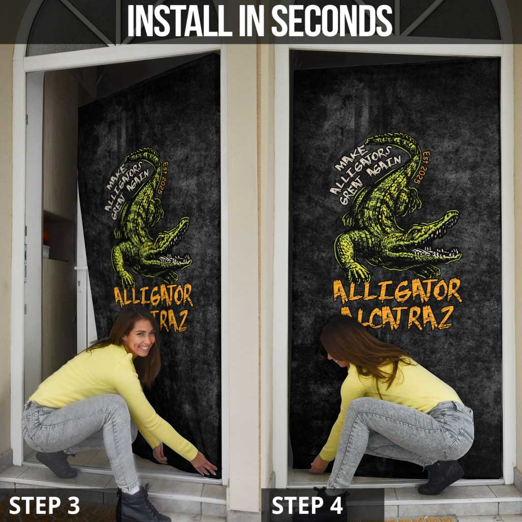 Alligator Alcatraz Est 2025 Door Cover Vintage Retro - Wonder Print Shop