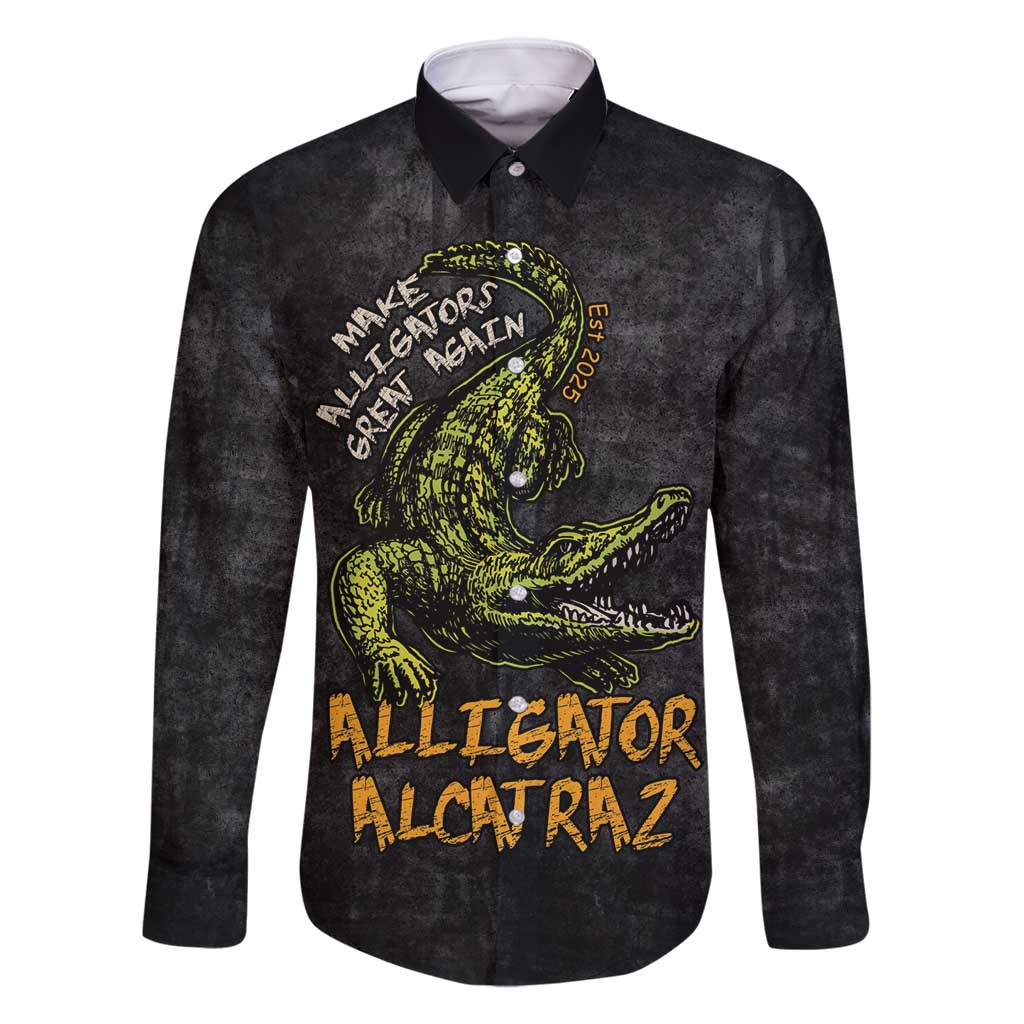 Alligator Alcatraz Est 2025 Family Matching Mermaid Dress and Hawaiian Shirt Vintage Retro - Wonder Print Shop