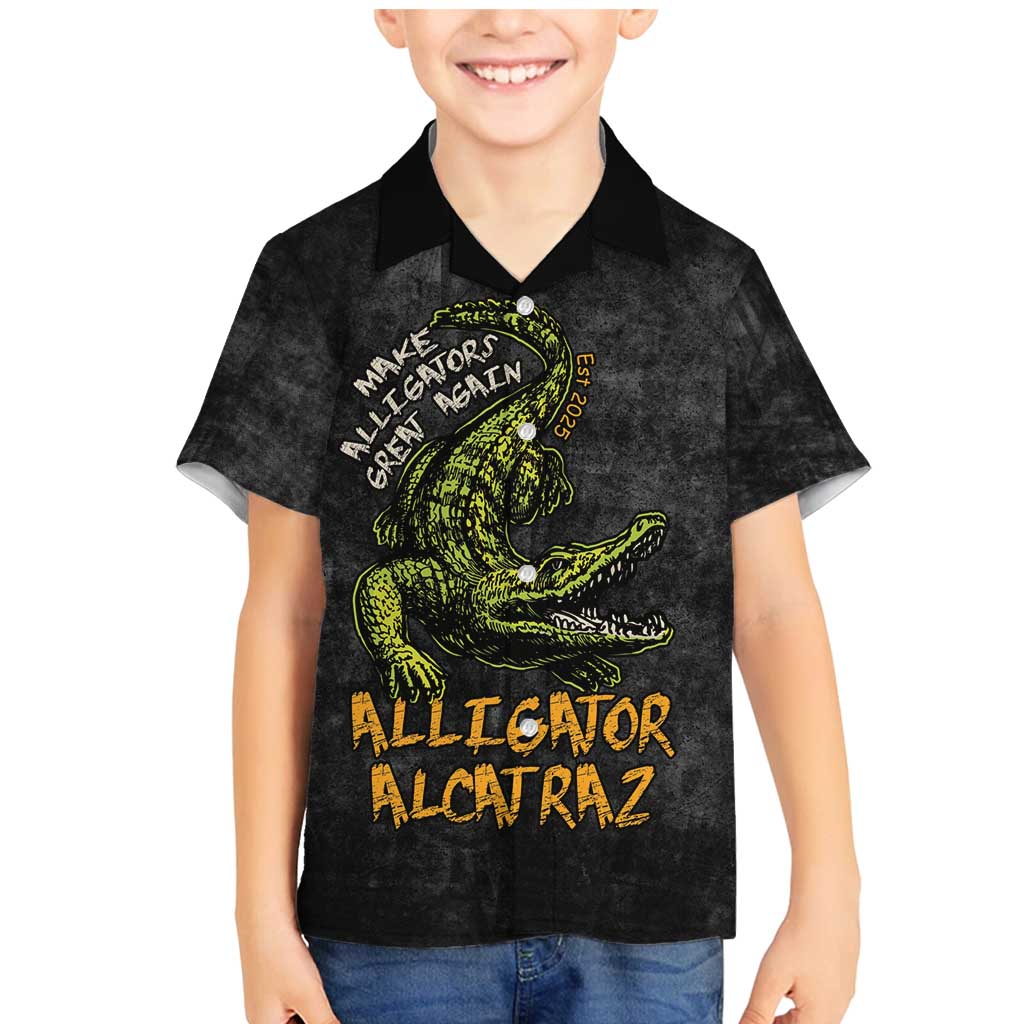Alligator Alcatraz Est 2025 Family Matching Mermaid Dress and Hawaiian Shirt Vintage Retro - Wonder Print Shop