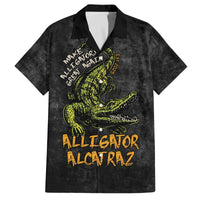 Alligator Alcatraz Est 2025 Family Matching Off The Shoulder Long Sleeve Dress and Hawaiian Shirt Vintage Retro - Wonder Print Shop