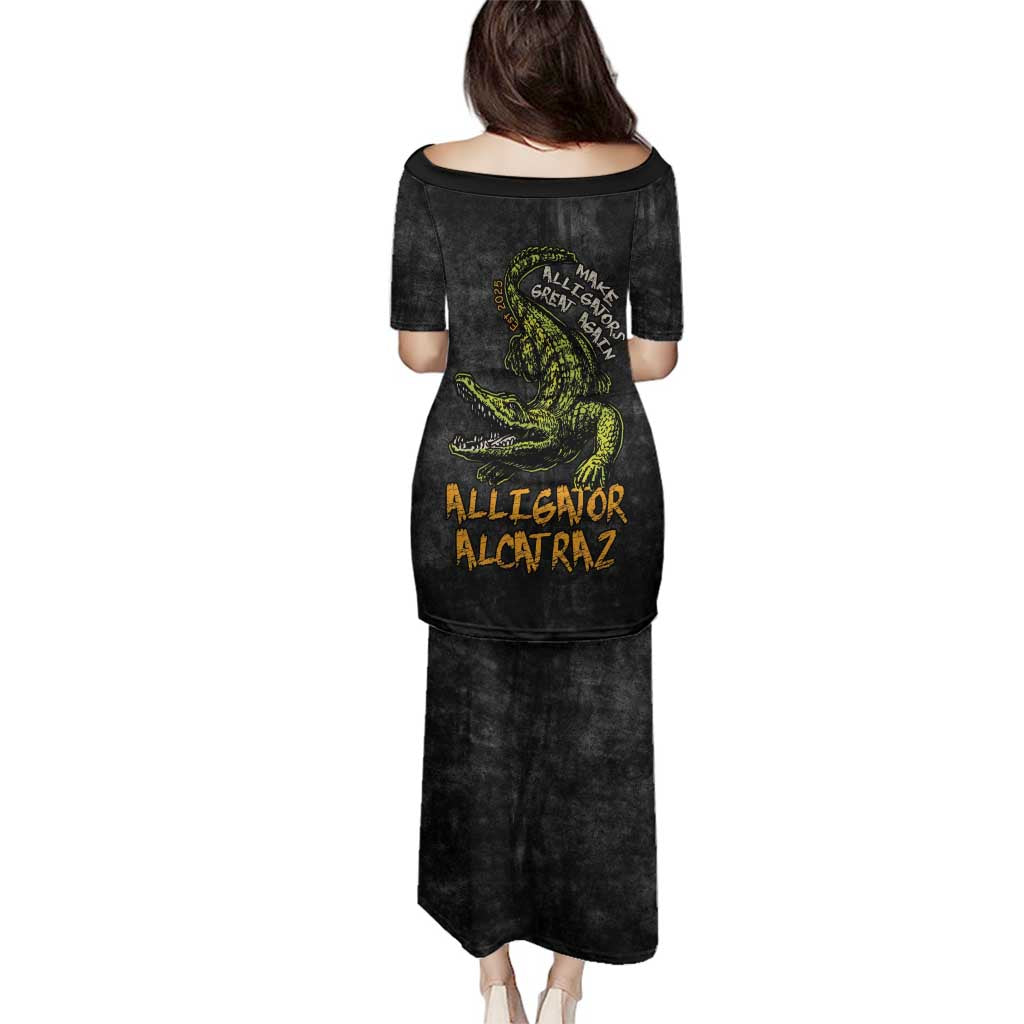 Alligator Alcatraz Est 2025 Family Matching Puletasi and Hawaiian Shirt Vintage Retro - Wonder Print Shop