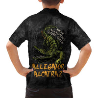 Alligator Alcatraz Est 2025 Family Matching Short Sleeve Bodycon Dress and Hawaiian Shirt Vintage Retro - Wonder Print Shop