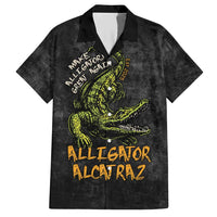 Alligator Alcatraz Est 2025 Family Matching Short Sleeve Bodycon Dress and Hawaiian Shirt Vintage Retro - Wonder Print Shop