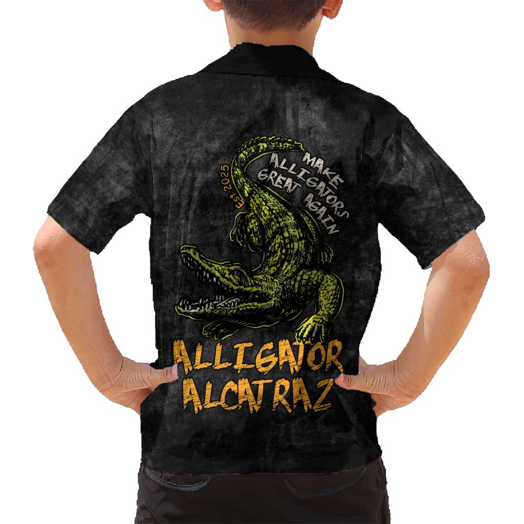 Alligator Alcatraz Est 2025 Family Matching Summer Maxi Dress and Hawaiian Shirt Vintage Retro - Wonder Print Shop