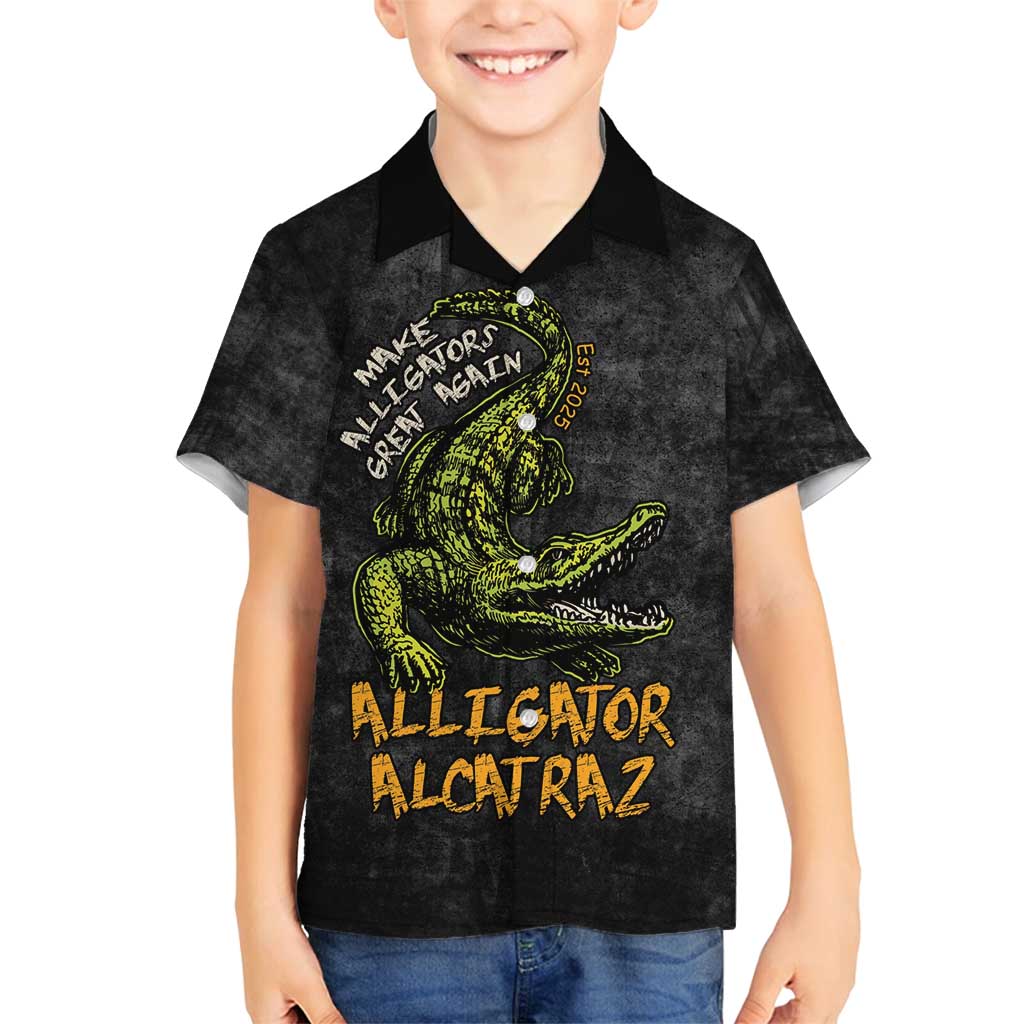 Alligator Alcatraz Est 2025 Family Matching Tank Maxi Dress and Hawaiian Shirt Vintage Retro - Wonder Print Shop