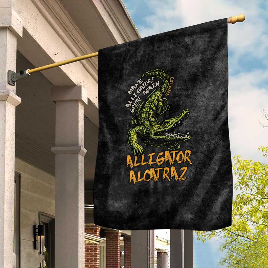 Alligator Alcatraz Est 2025 Garden Flag Vintage Retro - Wonder Print Shop