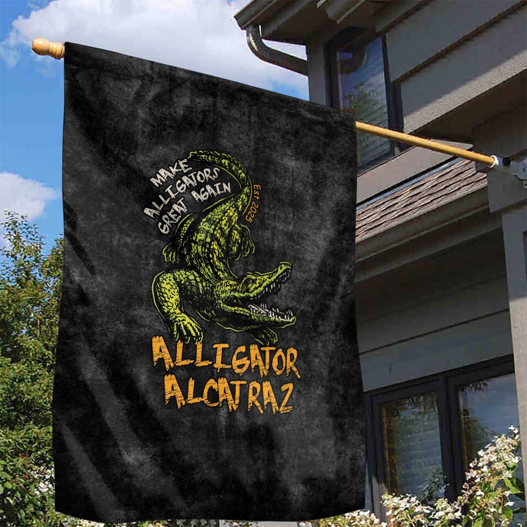 Alligator Alcatraz Est 2025 Garden Flag Vintage Retro - Wonder Print Shop