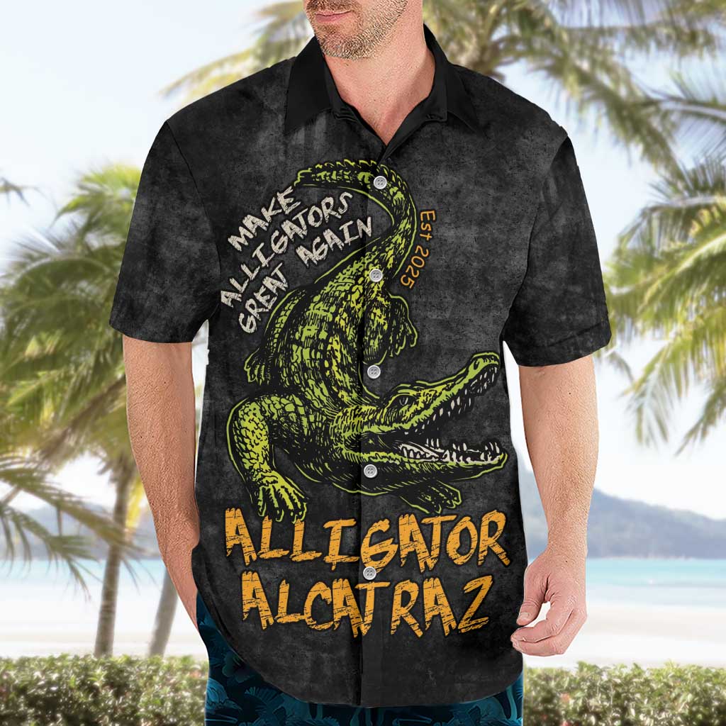 Alligator Alcatraz Est 2025 Hawaiian Shirt Vintage Retro - Wonder Print Shop