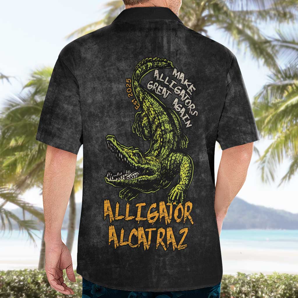 Alligator Alcatraz Est 2025 Hawaiian Shirt Vintage Retro - Wonder Print Shop