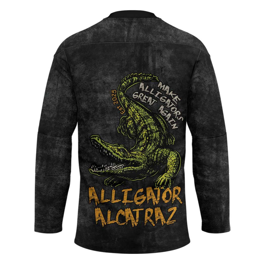 Alligator Alcatraz Est 2025 Hockey Jersey Vintage Retro - Wonder Print Shop
