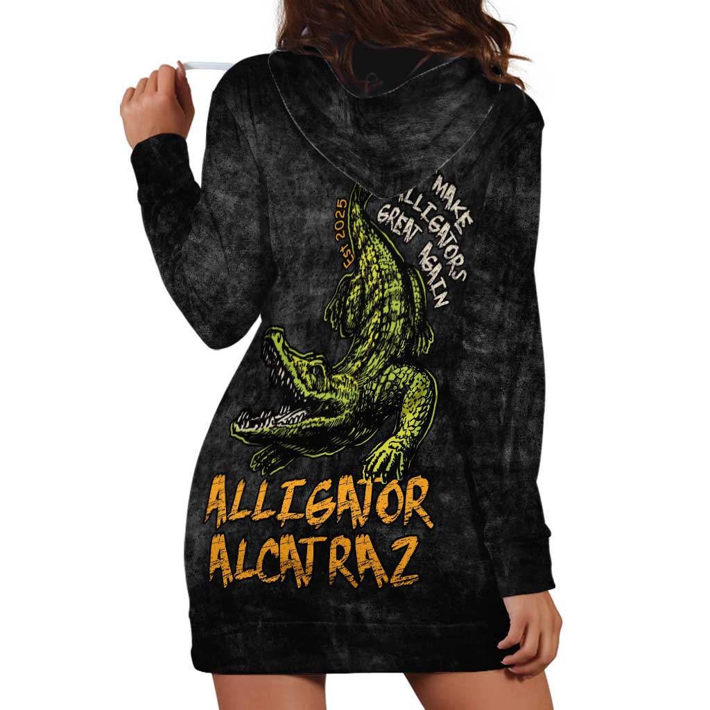 Alligator Alcatraz Est 2025 Hoodie Dress Vintage Retro - Wonder Print Shop