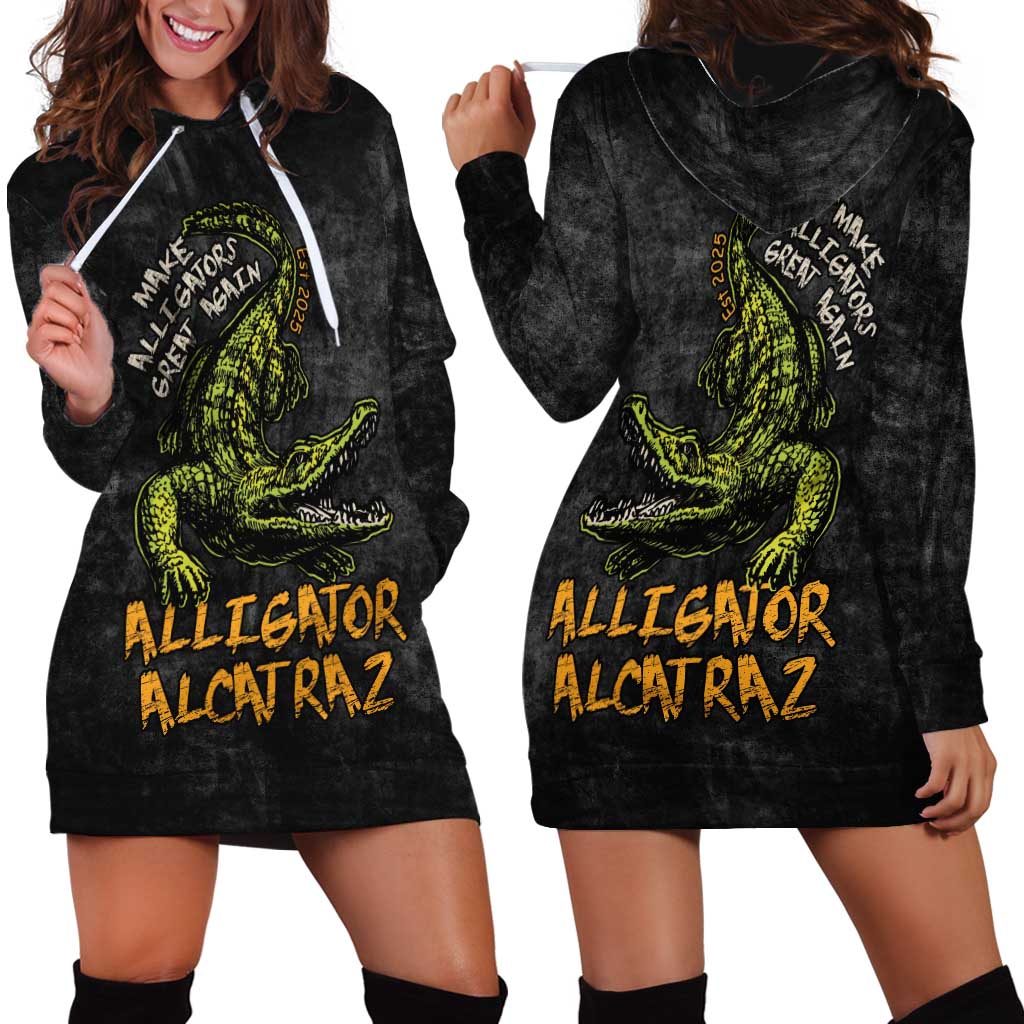 Alligator Alcatraz Est 2025 Hoodie Dress Vintage Retro - Wonder Print Shop