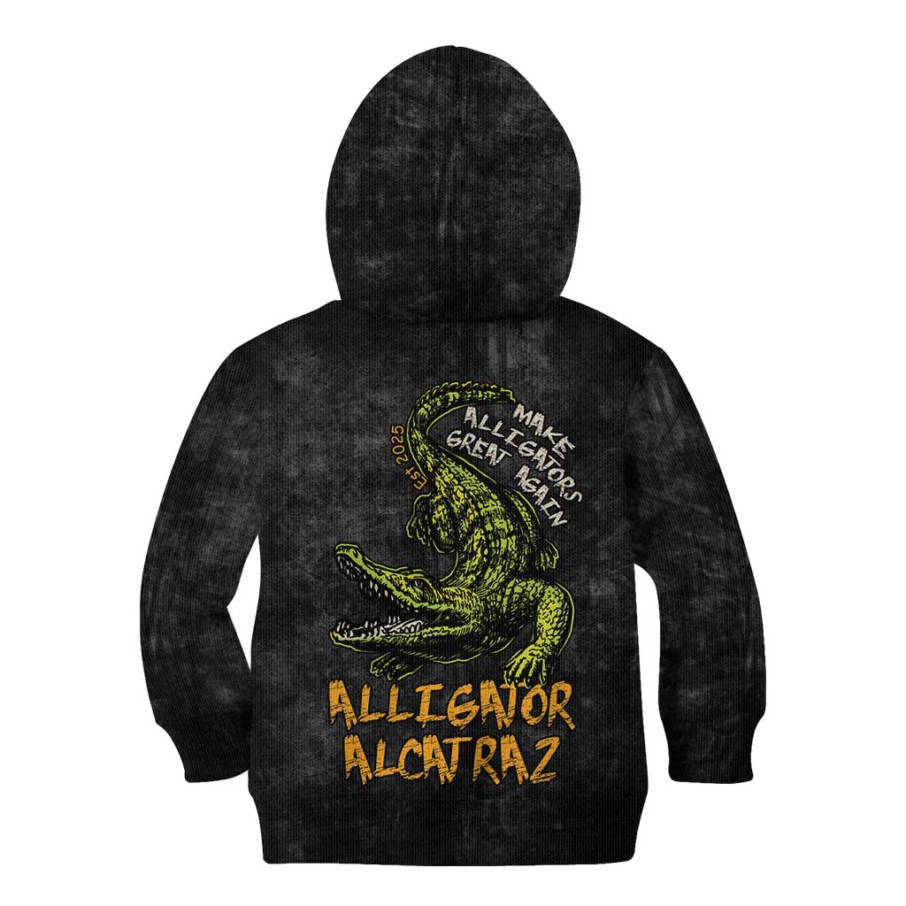 Alligator Alcatraz Est 2025 Kid Hoodie Vintage Retro - Wonder Print Shop