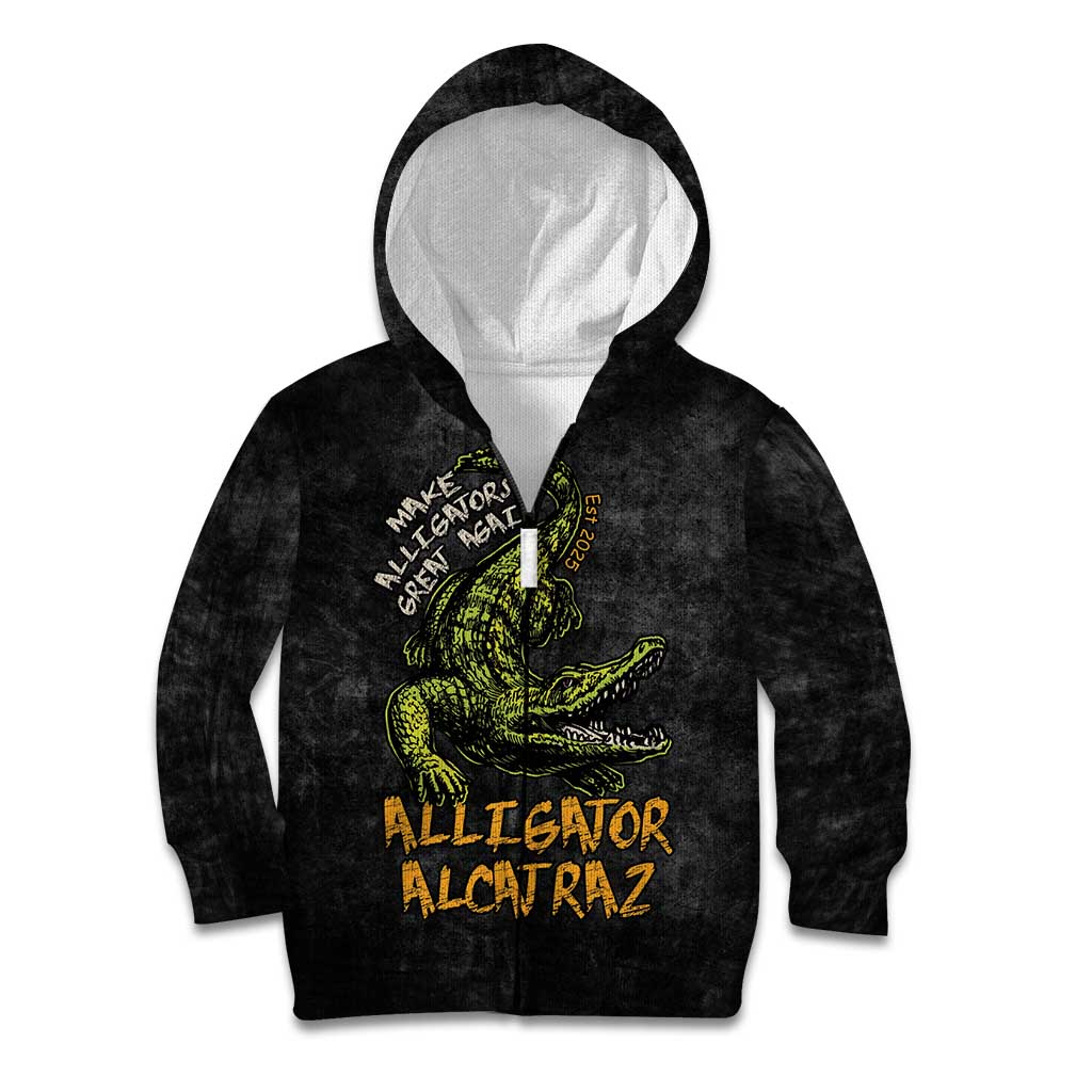 Alligator Alcatraz Est 2025 Kid Hoodie Vintage Retro - Wonder Print Shop