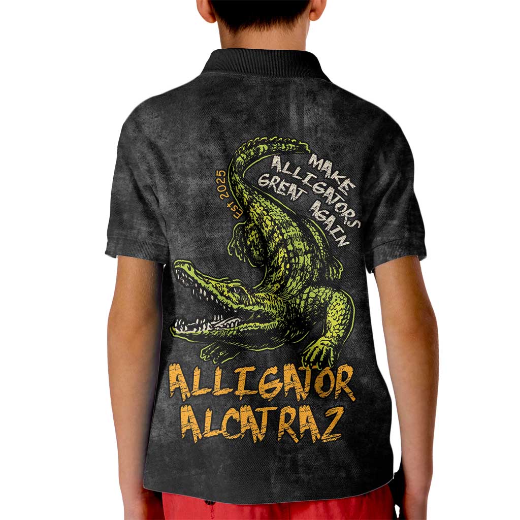 Alligator Alcatraz Est 2025 Kid Polo Shirt Vintage Retro - Wonder Print Shop